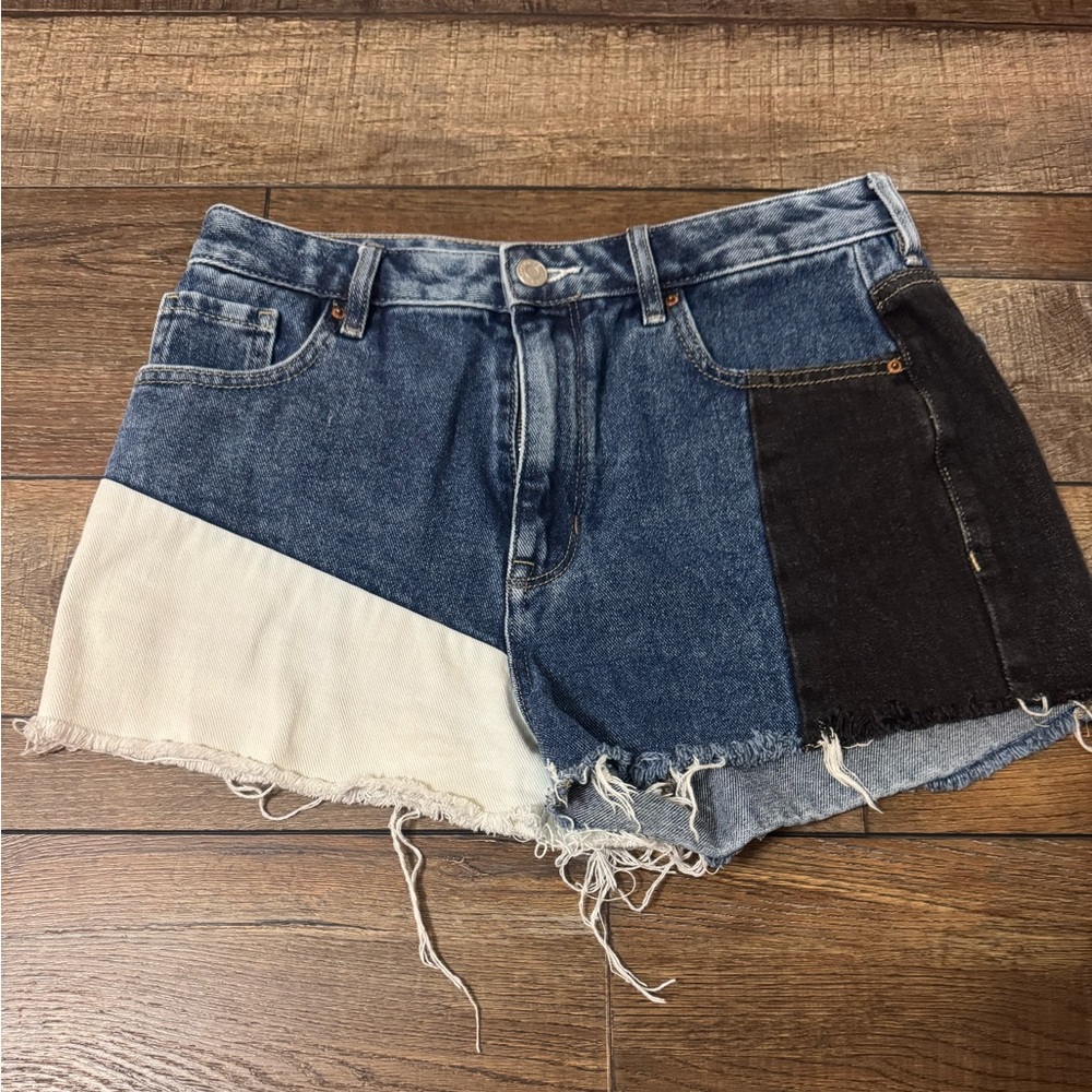 PacSun Blue and Black Jean Shorts